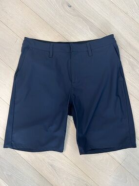 Zella Men's Navy Flat-Front Performance Shorts 8 inch inseam